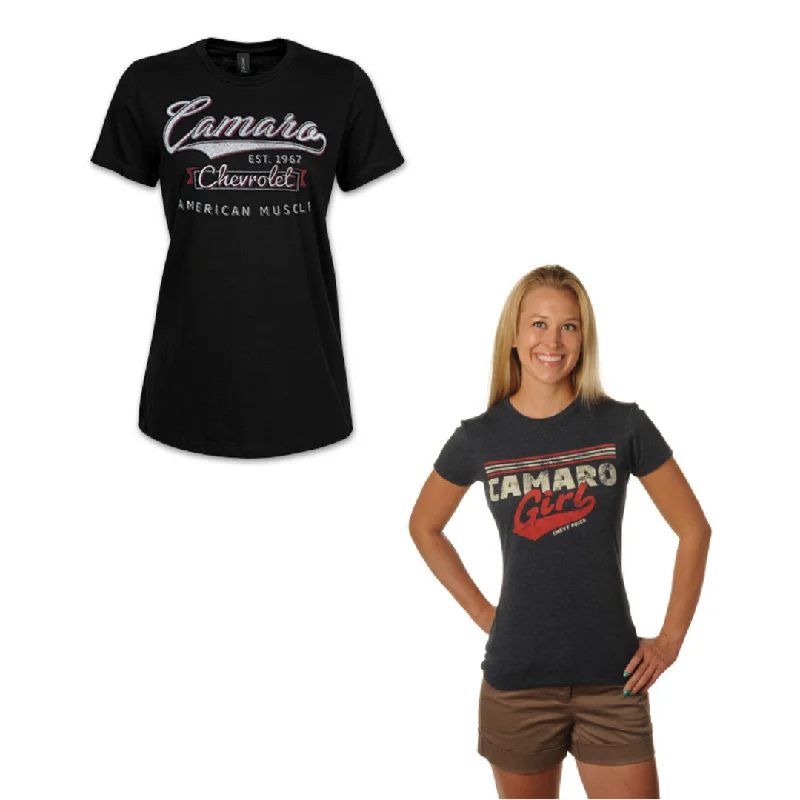 Camaro Girl Ladies Tee & Camaro American Muscle Ladies T-Shirt Bundle