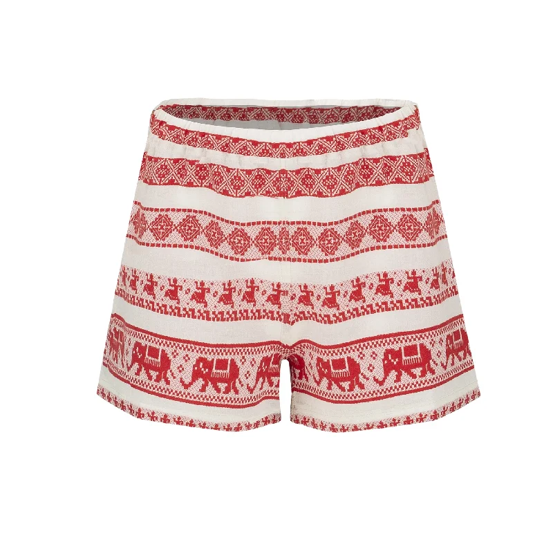 Sandra Short Red Flowy Ruffle Shorts