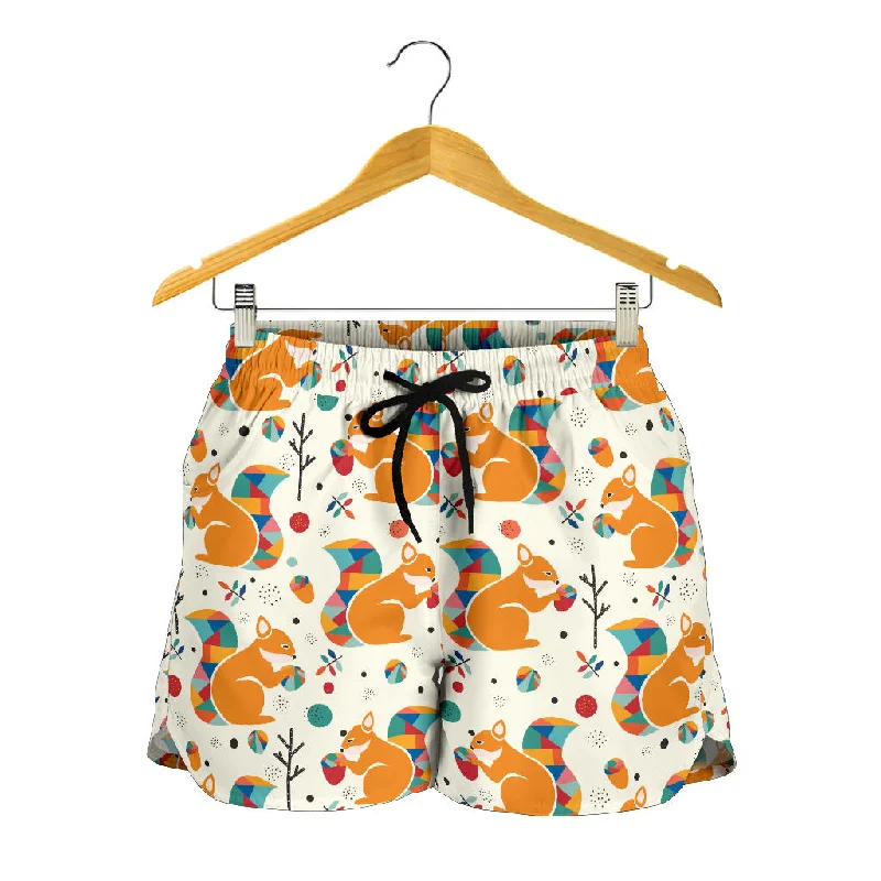 Squirrel Pattern Print Design 04 Women Shorts