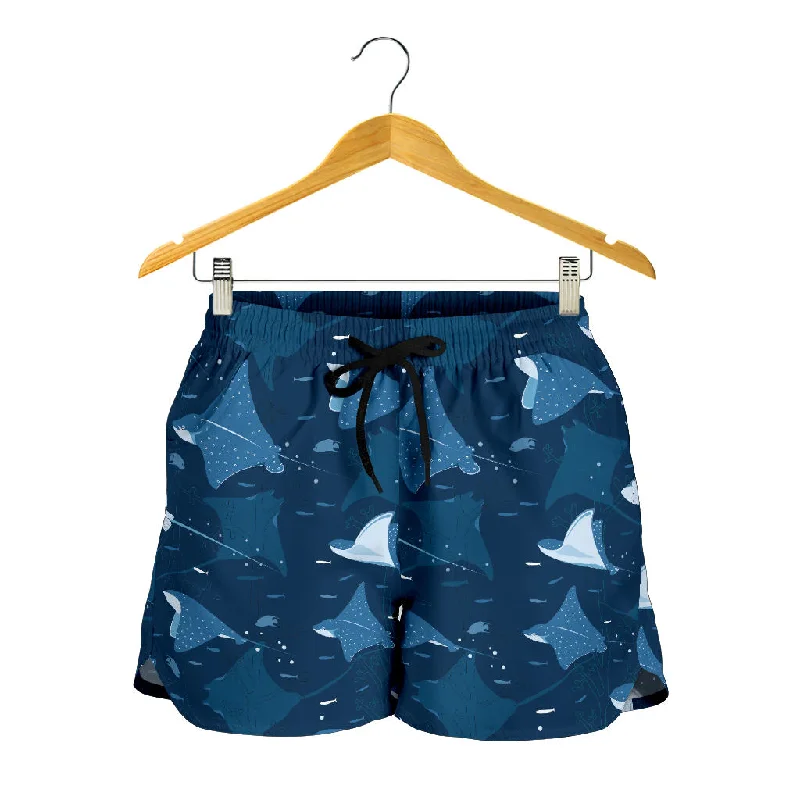 Stingray Pattern Print Design 04 Women Shorts Easygoing Lounge Shorts