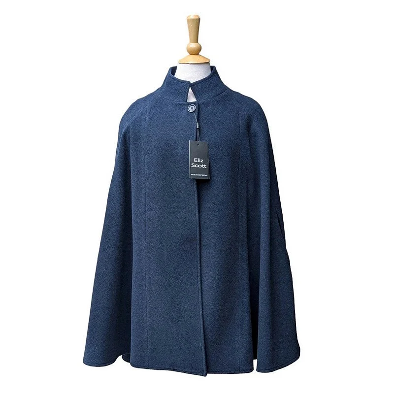 Eliz Scott Vickie Cashmere/Wool Cape Navy One Size